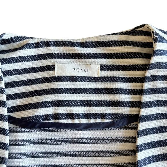 BCNU Nordstrom Navy White Striped Open Front Blazer Jacket Size Small Nautical - Picture 5 of 9